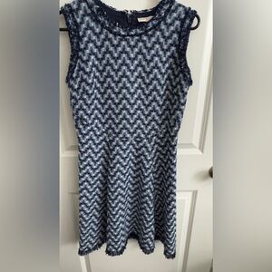 Tory Burch Justine Tweed Dress.  Blue and White.  Size 4